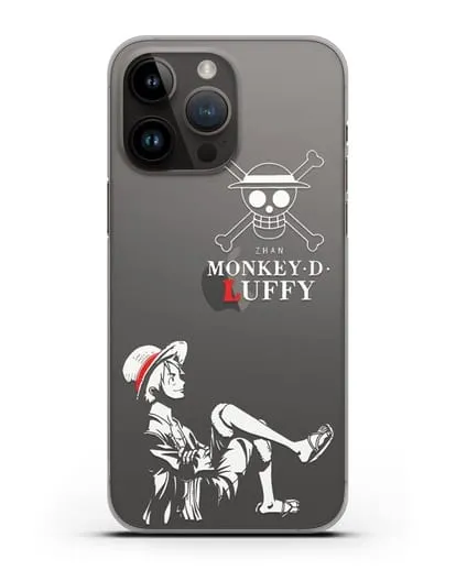 Чехол аниме Ванпис (One Piece) Монки д. Луффи силуэт силиконовый для iPhone 14 Pro Max