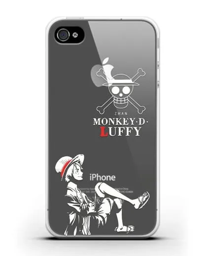 Чехол аниме Ванпис (One Piece) Монки д. Луффи силуэт силиконовый для iPhone 4/4s