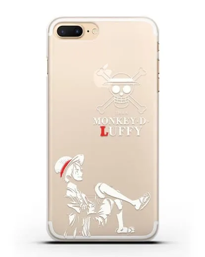 Чехол аниме Ванпис (One Piece) Монки д. Луффи силуэт силиконовый для iPhone 7 Plus