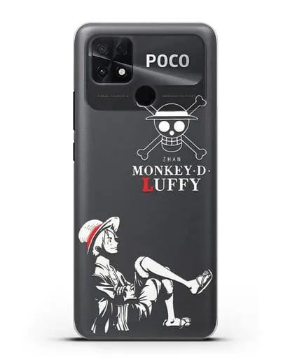 Чехол аниме Ванпис (One Piece) Монки д. Луффи силуэт силиконовый для Xiaomi Poco C40
