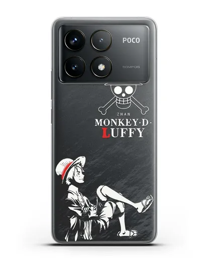 Чехол аниме Ванпис (One Piece) Монки д. Луффи силуэт силиконовый для Xiaomi Poco F6 Pro