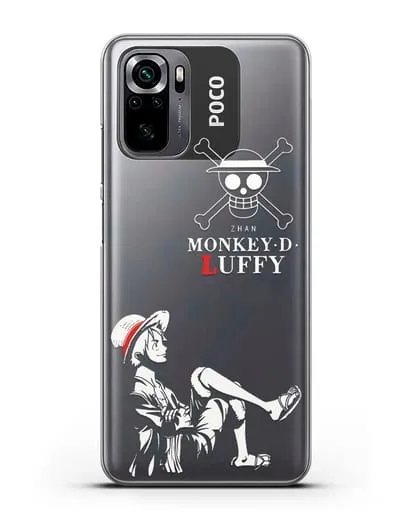 Чехол аниме Ванпис (One Piece) Монки д. Луффи силуэт силиконовый для Xiaomi Poco M5s