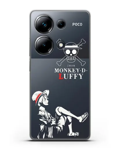Чехол аниме Ванпис (One Piece) Монки д. Луффи силуэт силиконовый для Xiaomi Poco M6 Pro