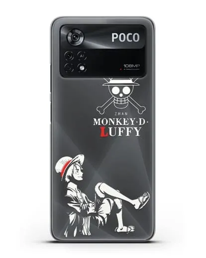 Чехол аниме Ванпис (One Piece) Монки д. Луффи силуэт силиконовый для Xiaomi Poco X4 Pro