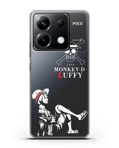 Чехол аниме Ванпис (One Piece) Монки д. Луффи силуэт силиконовый для Xiaomi Poco X6