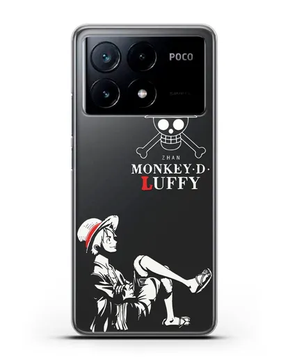 Чехол аниме Ванпис (One Piece) Монки д. Луффи силуэт силиконовый для Xiaomi Poco X6 Pro