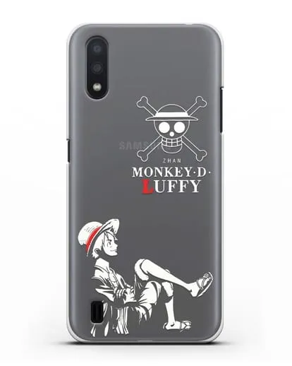 Чехол аниме Ванпис (One Piece) Монки д. Луффи силуэт силиконовый для Samsung Galaxy A01 [SM-A015F]