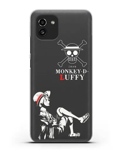Чехол аниме Ванпис (One Piece) Монки д. Луффи силуэт силиконовый для Samsung Galaxy A03 [SM-A035]