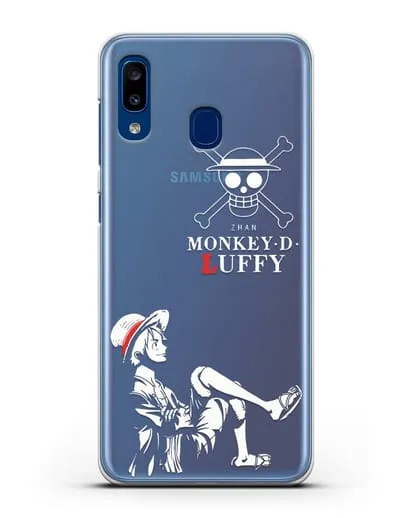 Чехол аниме Ванпис (One Piece) Монки д. Луффи силуэт силиконовый для Samsung Galaxy A20 [SM-A205FN]