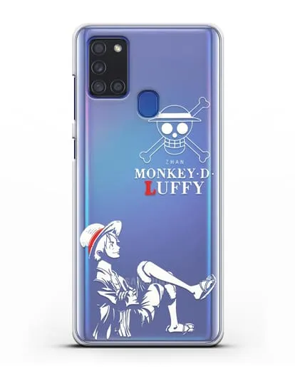 Чехол аниме Ванпис (One Piece) Монки д. Луффи силуэт силиконовый для Samsung Galaxy A21s [SM-A217F]