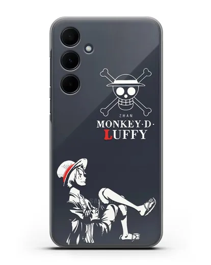 Чехол аниме Ванпис (One Piece) Монки д. Луффи силуэт силиконовый для Samsung Galaxy A35 [SM-A356]