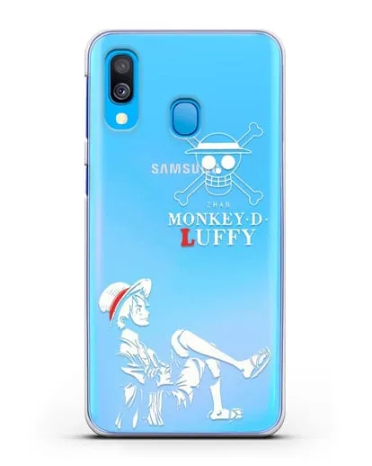 Чехол аниме Ванпис (One Piece) Монки д. Луффи силуэт силиконовый для Samsung Galaxy A40 [SM-A405F]