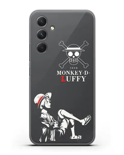 Чехол аниме Ванпис (One Piece) Монки д. Луффи силуэт силиконовый для Samsung Galaxy A54 [SM-A536]