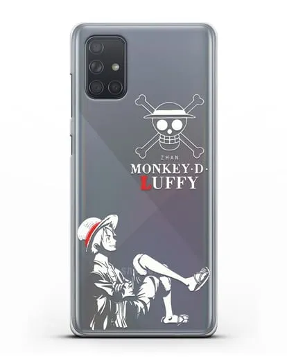 Чехол аниме Ванпис (One Piece) Монки д. Луффи силуэт силиконовый для Samsung Galaxy A71 [SM-A715F]