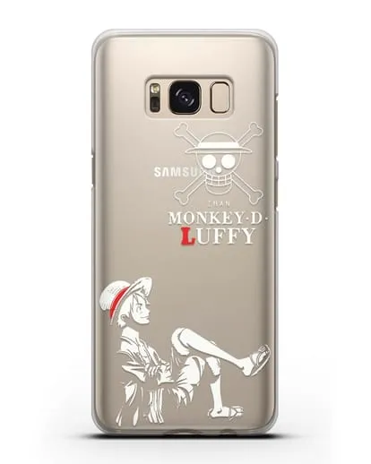 Чехол аниме Ванпис (One Piece) Монки д. Луффи силуэт силиконовый для Samsung Galaxy S8 [SM-950F]