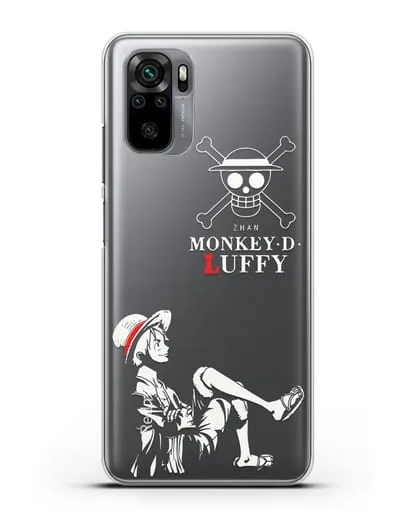 Чехол аниме Ванпис (One Piece) Монки д. Луффи силуэт силиконовый для Xiaomi Redmi Note 10