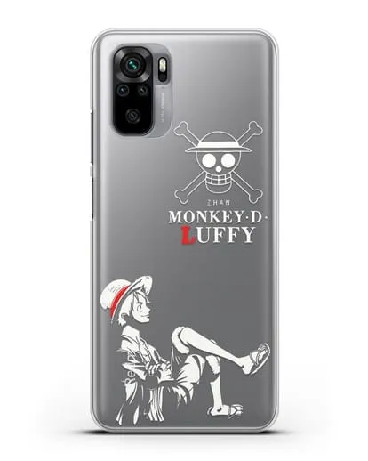 Чехол аниме Ванпис (One Piece) Монки д. Луффи силуэт силиконовый для Xiaomi Redmi Note 10S