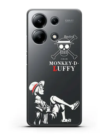 Чехол аниме Ванпис (One Piece) Монки д. Луффи силуэт силиконовый для Xiaomi Redmi Note 13 4G