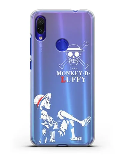 Чехол аниме Ванпис (One Piece) Монки д. Луффи силуэт силиконовый для Xiaomi Redmi Note 7