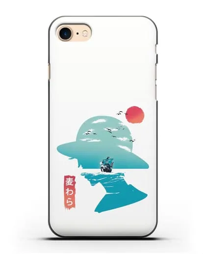 Чехол аниме Ванпис (One Piece) силуэт Луффи силиконовый для iPhone 7