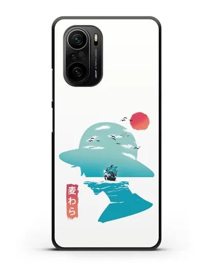 Чехол аниме Ванпис (One Piece) силуэт Луффи силиконовый для Xiaomi Poco F3