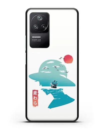 Чехол аниме Ванпис (One Piece) силуэт Луффи силиконовый для Xiaomi Poco F4