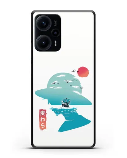 Чехол аниме Ванпис (One Piece) силуэт Луффи силиконовый для Xiaomi Poco F5