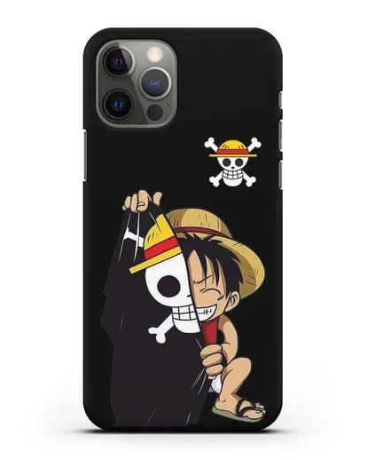 Чехол аниме Ванпис (One Piece) Луффи и флаг силиконовый для iPhone 12 Pro