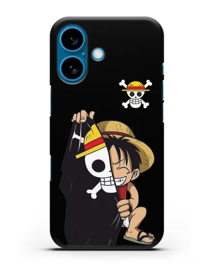 Чехол аниме Ванпис (One Piece) Луффи и флаг силиконовый для iPhone 16