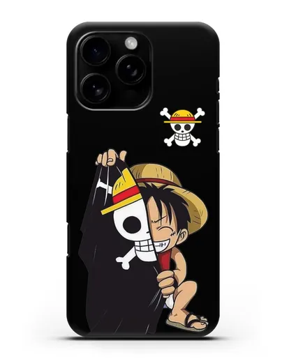 Чехол аниме Ванпис (One Piece) Луффи и флаг силиконовый для iPhone 16 Pro Max