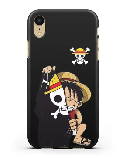 Чехол аниме Ванпис (One Piece) Луффи и флаг силиконовый для iPhone XR