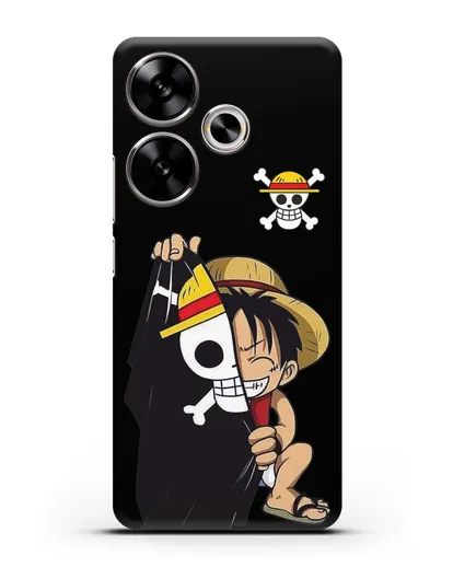 Чехол аниме Ванпис (One Piece) Луффи и флаг силиконовый для Xiaomi Poco F6