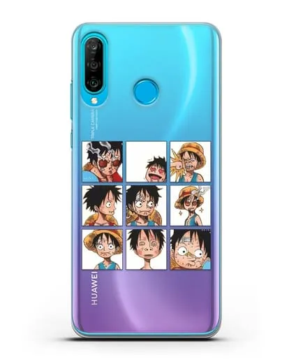 Чехол аниме Ванпис (One Piece) Луффи силиконовый для Huawei P30 Lite