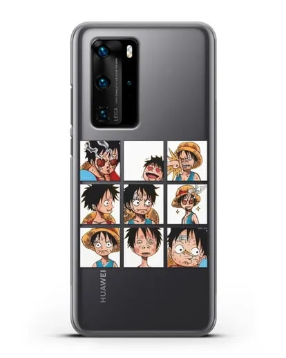 Чехол аниме Ванпис (One Piece) Луффи силиконовый для Huawei P40 Pro