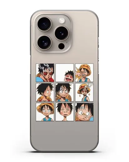 Чехол аниме Ванпис (One Piece) Луффи силиконовый для iPhone 15 Pro