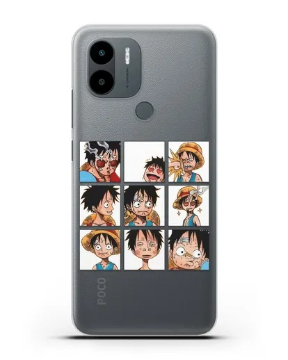 Чехол аниме Ванпис (One Piece) Луффи силиконовый для Xiaomi Poco C51