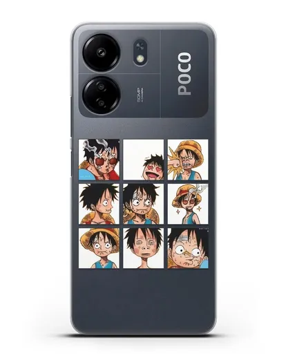 Чехол аниме Ванпис (One Piece) Луффи силиконовый для Xiaomi Poco C65