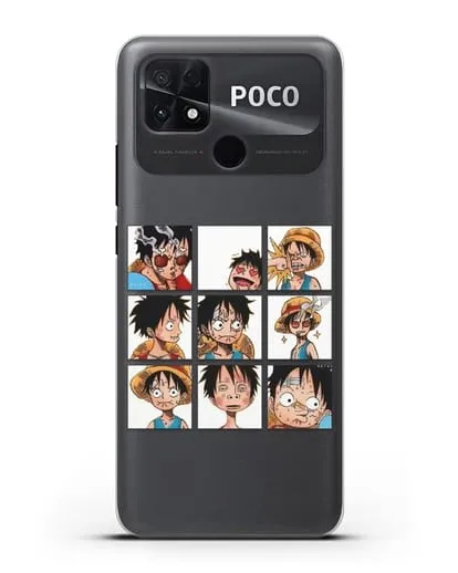 Чехол аниме Ванпис (One Piece) Луффи силиконовый для Xiaomi Poco C40