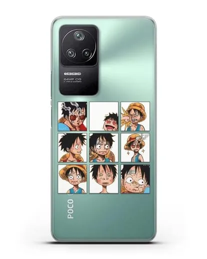 Чехол аниме Ванпис (One Piece) Луффи силиконовый для Xiaomi Poco F4
