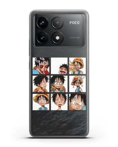 Чехол аниме Ванпис (One Piece) Луффи силиконовый для Xiaomi Poco F6 Pro