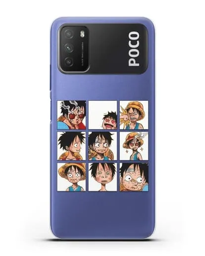 Чехол аниме Ванпис (One Piece) Луффи силиконовый для Xiaomi Poco M3