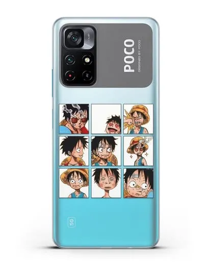 Чехол аниме Ванпис (One Piece) Луффи силиконовый для Xiaomi Poco M4 Pro 5G