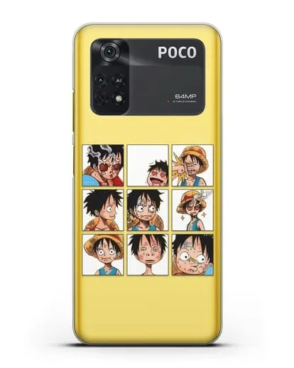 Чехол аниме Ванпис (One Piece) Луффи силиконовый для Xiaomi Poco M4 Pro 4G