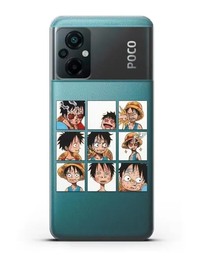 Чехол аниме Ванпис (One Piece) Луффи силиконовый для Xiaomi Poco M5