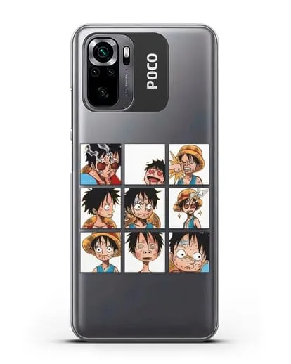 Чехол аниме Ванпис (One Piece) Луффи силиконовый для Xiaomi Poco M5s