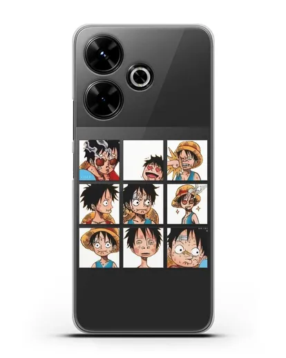 Чехол аниме Ванпис (One Piece) Луффи силиконовый для Xiaomi Poco M6