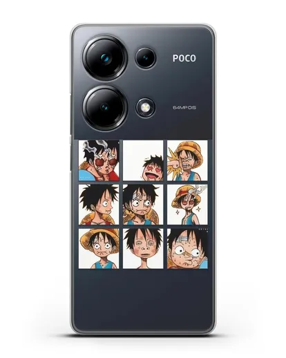 Чехол аниме Ванпис (One Piece) Луффи силиконовый для Xiaomi Poco M6 Pro