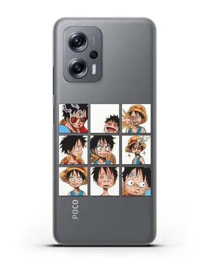 Чехол аниме Ванпис (One Piece) Луффи силиконовый для Xiaomi Poco X4 GT