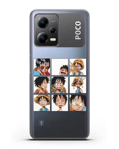Чехол аниме Ванпис (One Piece) Луффи силиконовый для Xiaomi Poco X5