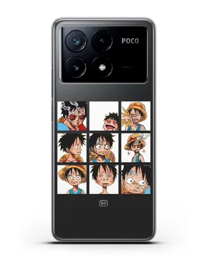 Чехол аниме Ванпис (One Piece) Луффи силиконовый для Xiaomi Poco X6 Pro